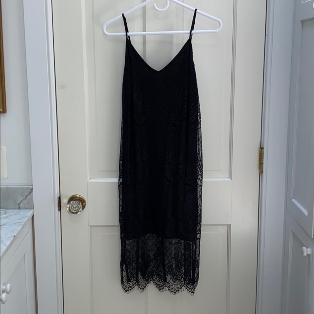 black dress with lace overlay, never worn before!